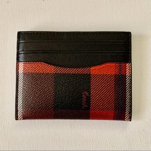 Coach Plaid Print Card Case